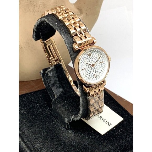 Emporio Armani Women\'s Watch AR11266 Rose Gold White Dial Petite 22mm